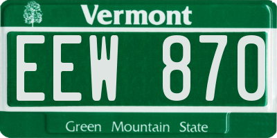 VT license plate EEW870