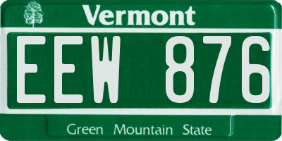 VT license plate EEW876