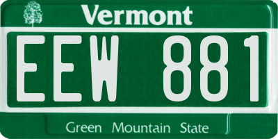 VT license plate EEW881