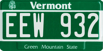 VT license plate EEW932