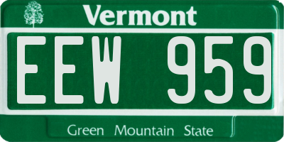 VT license plate EEW959