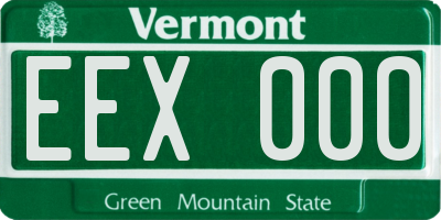 VT license plate EEX000