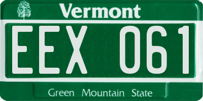 VT license plate EEX061