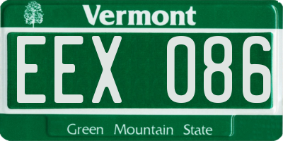 VT license plate EEX086