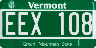 VT license plate EEX108