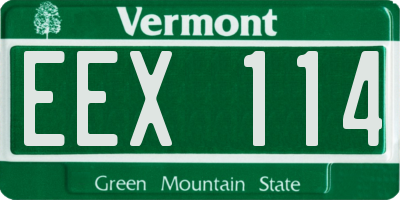 VT license plate EEX114