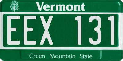 VT license plate EEX131
