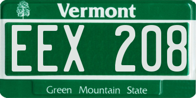VT license plate EEX208