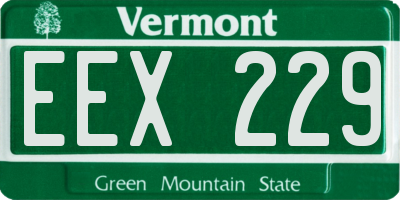 VT license plate EEX229
