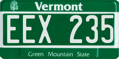 VT license plate EEX235