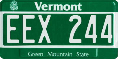 VT license plate EEX244