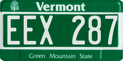 VT license plate EEX287