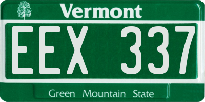 VT license plate EEX337