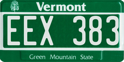 VT license plate EEX383