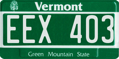 VT license plate EEX403