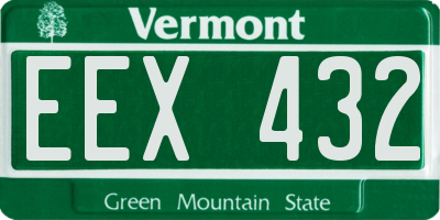 VT license plate EEX432