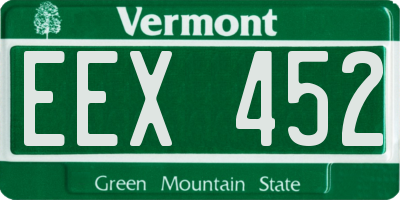 VT license plate EEX452