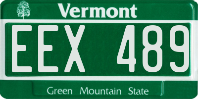 VT license plate EEX489