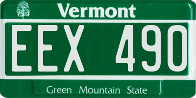 VT license plate EEX490