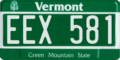 VT license plate EEX581