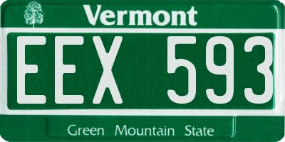 VT license plate EEX593