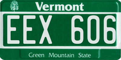 VT license plate EEX606