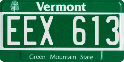 VT license plate EEX613