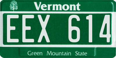 VT license plate EEX614