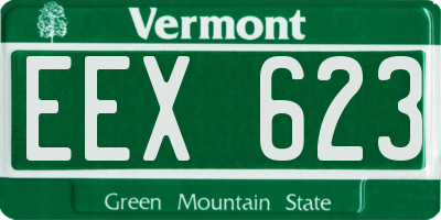 VT license plate EEX623