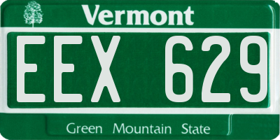 VT license plate EEX629