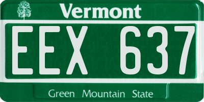 VT license plate EEX637
