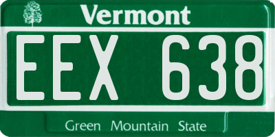 VT license plate EEX638