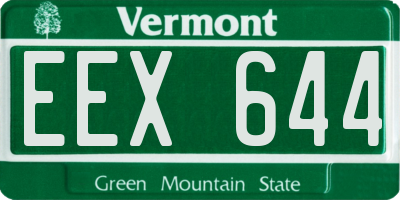 VT license plate EEX644