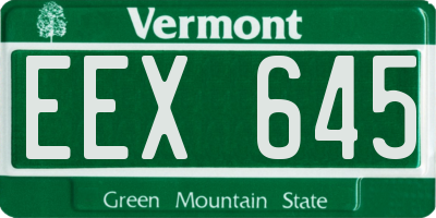 VT license plate EEX645