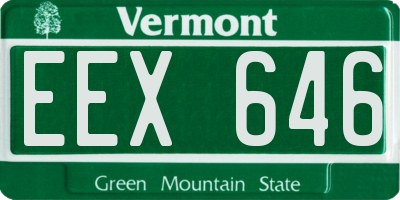 VT license plate EEX646