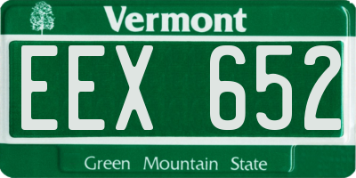 VT license plate EEX652