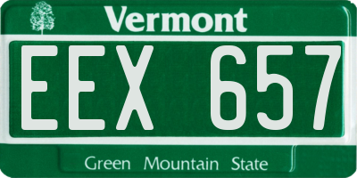 VT license plate EEX657