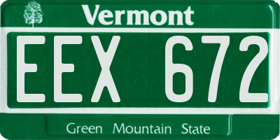 VT license plate EEX672