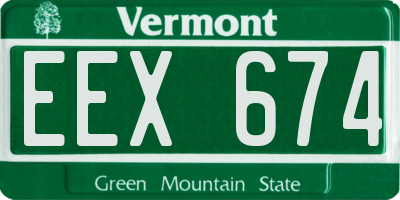 VT license plate EEX674