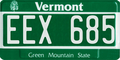 VT license plate EEX685