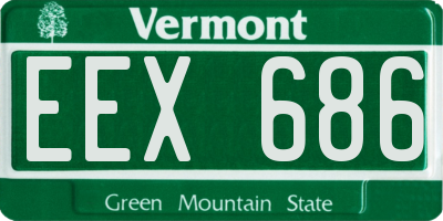 VT license plate EEX686