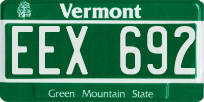 VT license plate EEX692