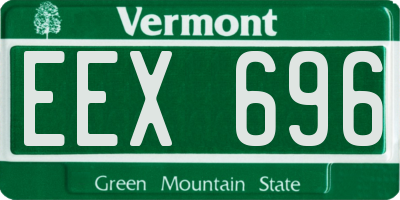 VT license plate EEX696
