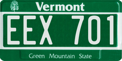 VT license plate EEX701