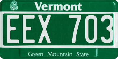 VT license plate EEX703