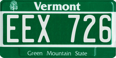 VT license plate EEX726