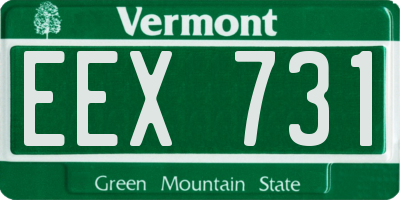 VT license plate EEX731