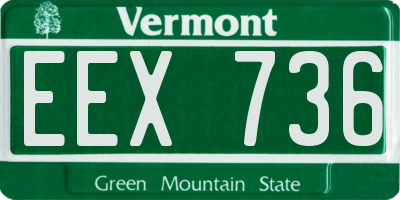 VT license plate EEX736