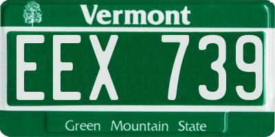 VT license plate EEX739