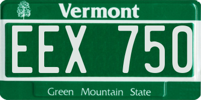VT license plate EEX750